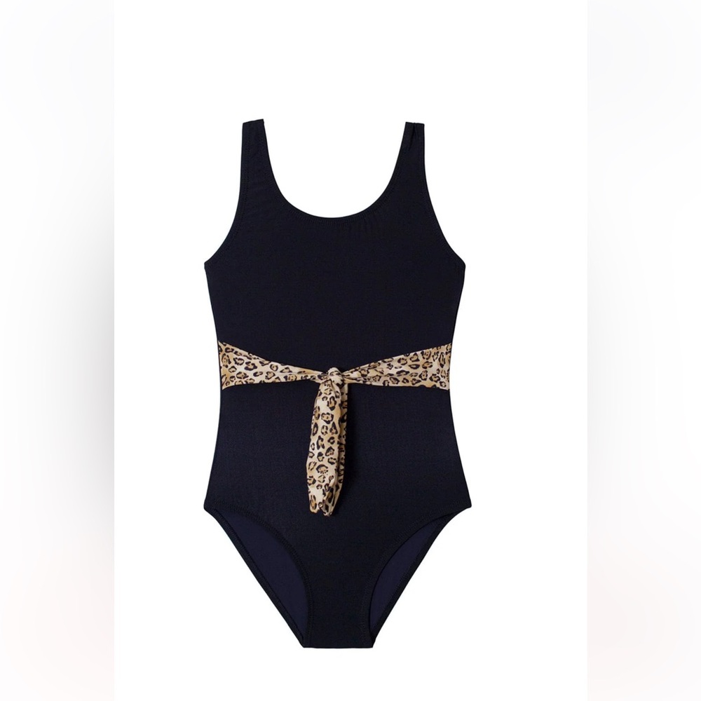 🆕   PQ Swim Kids Leopard Belted Bow One piece
